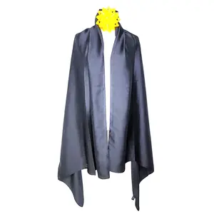 NWT Long Soft Satin Silk Scarf 32"x72" Rectangle Shawl Wrap Black 6504