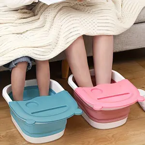 1pc Foldable Footbath with Built-in Massager - Large Relaxation Pool for Foot Soak , Portable Folding Footbath with Massage Function - Durable, Portable Design for a Relaxing Home Spa Experience, no electricity needed!