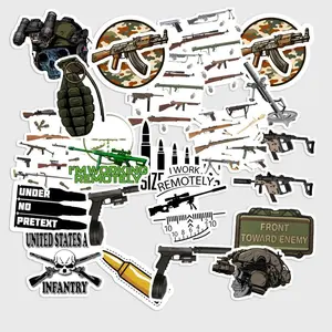 Sticker Pack 20 Military Weapons Army Theme Sticker, Tactical Graphic Vinyl Decal