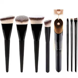 8-Piece Professional Makeup Brush Set, Gradient Face & Eye Brushes, Soft Synthetic Bristles, Easy to Clean, Full Face Beauty Tools