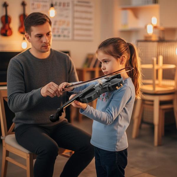 4/4 Full Size For Beginners - Fiddle Solidwood Kit with Hard Case - Acoustic Violins Rosin,  Lesson Book (Black)Violin 4/4 Full Size Kit For Beginners - Hand Carved Acoustic Violins Set - Fiddle Solid Wood Kit with Hard Case, Bow, Rosin,