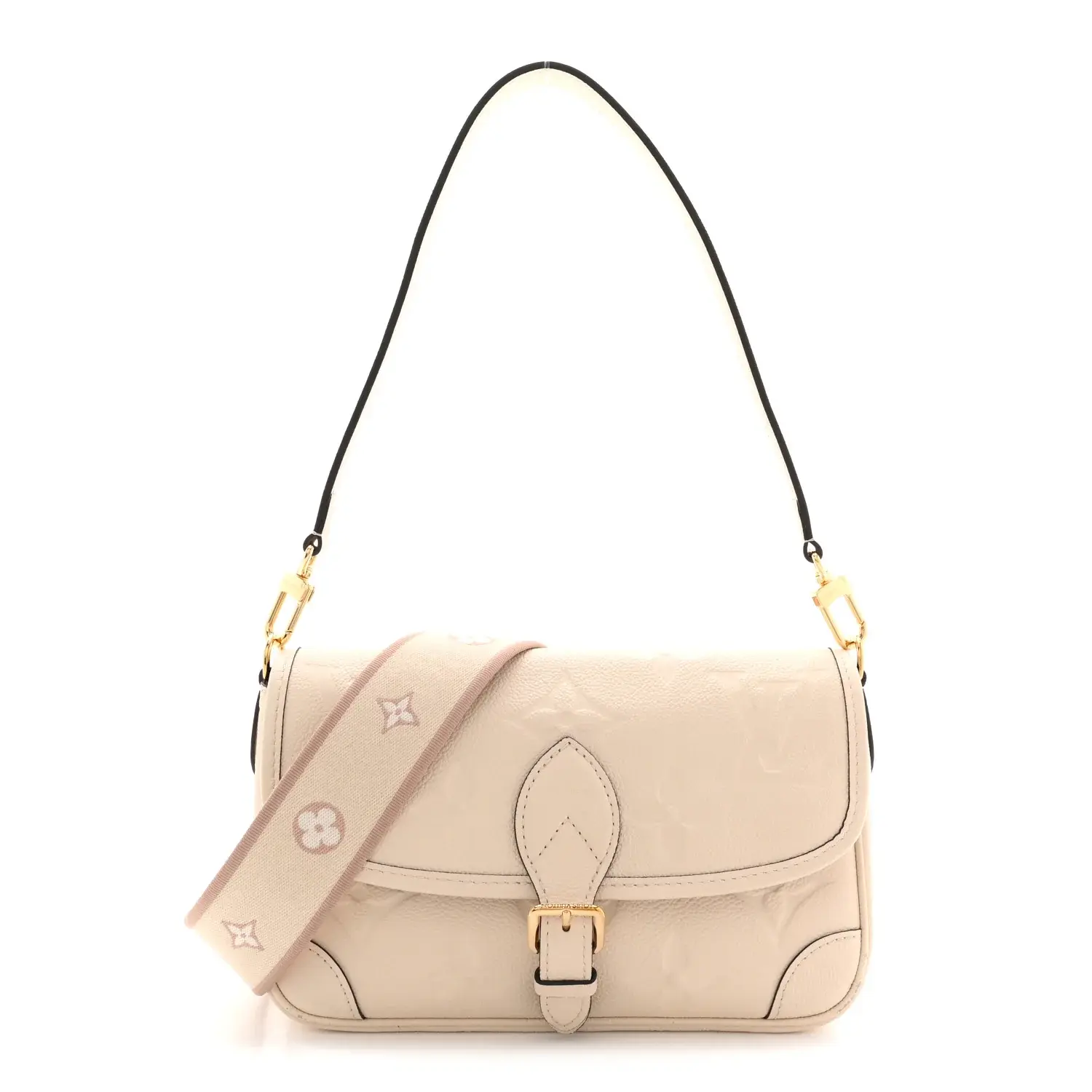 Pre-owned Louis Vuitton Leather Shoulder Bags Empreinte Monogram Giant Diane Cream
