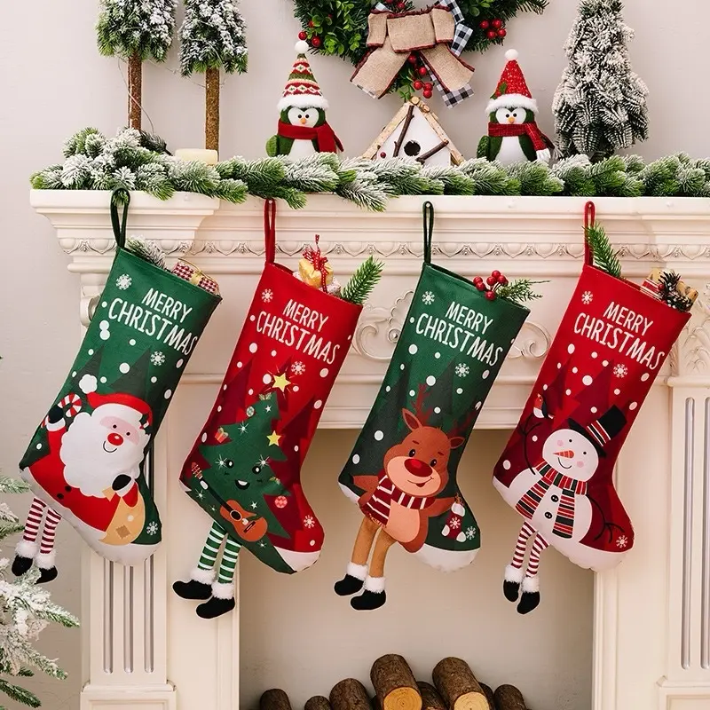 Christmas Stockings for Kids - Festive Party Supplies Set Gifts Decor