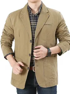 Men's Casual Spring Autumn Suit Jacket, Korean Style Slim Fit Middle Aged Loose Blazer, New Fashion Men's Outerwear