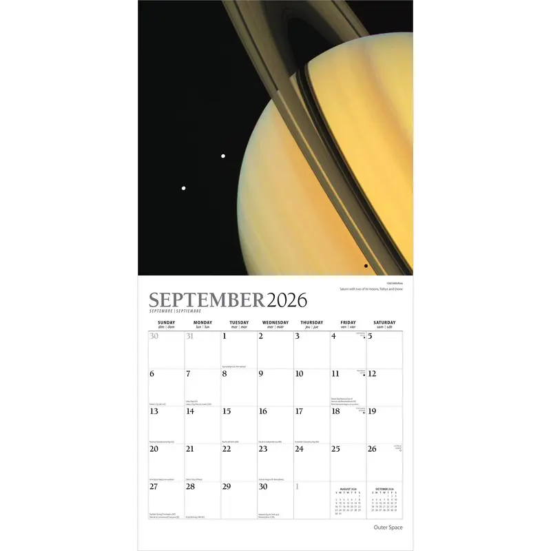 Outer Space | 2026 12 x 24 Inch (Hanging) Monthly Square Wall Calendar | Foil Stamped Cover | Plato | Universe Cosmos Inspiration 3