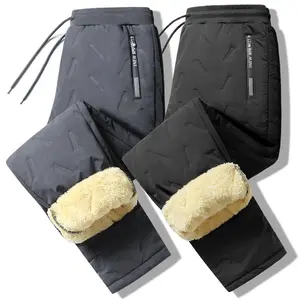 Cotton Fur Plush Stacks Pants Winter Blank Fleece Trousers Unisex Plus Size Men's Pants