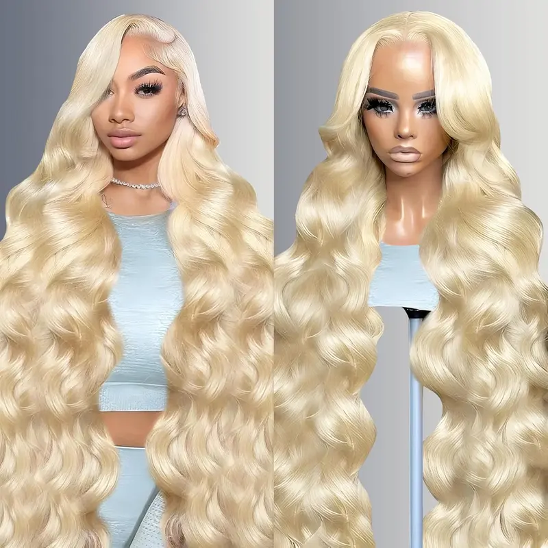 【30 Inch Only $70】ZYTLQGS 613 13x6 Lace Front Wig Human Hair Body Wave Blonde Wig Human Hair 13x6 180 Density Blonde HD Lace Front Wigs Human Hair Pre Plucked with Melted Hairline for Women