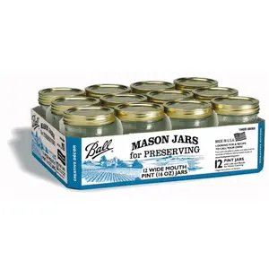 212 MAIN BG10641 Wide Mouth Airtight Glass Storage Containers with Sealed Lid - 1x12 CT Glass Jars, for Commercial Restaurant Kitchen Use, Glass Jar