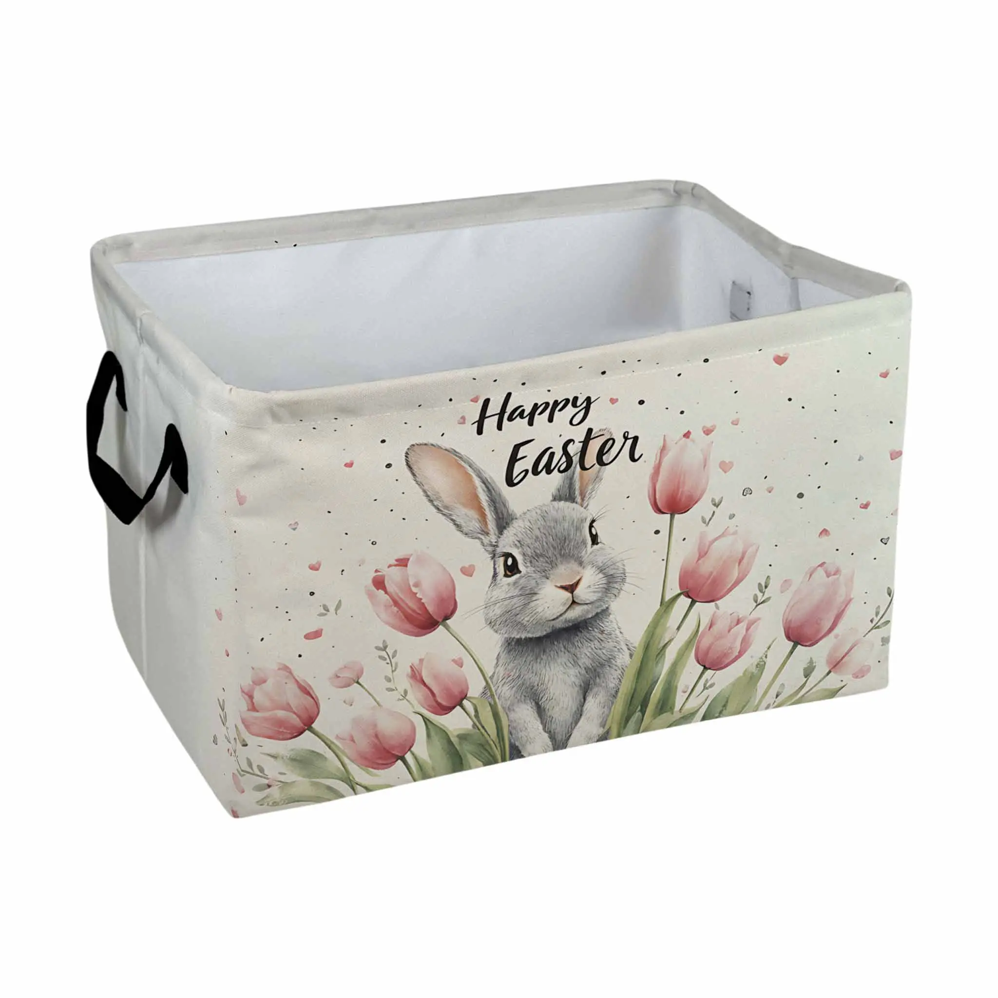 Easter Bunny And Tulips Storage Baskets Boxes Home Decor Clothes Organization Holiday Gifts， Laundry Hamper， Car Storage， Picnic， Shelf Baskets， Organizer For Toys， Books