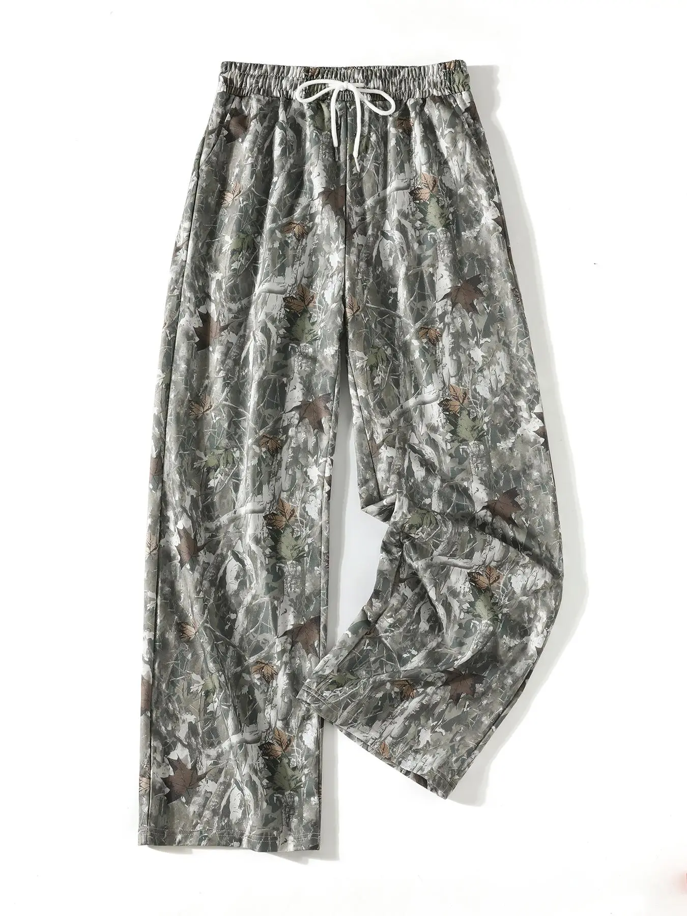 Women's Camo Print Tie Side Knitted Sweatpants, Casual Comfy Loose Jogger Pants for Daily Everyday Wear, Ladies Bottoms for All Seasons