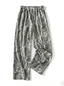 Women's Camo Print Tie Front Sweatpants, Casual Comfy Jogger Pants for Daily Wear, Ladies Bottoms for All Seasons