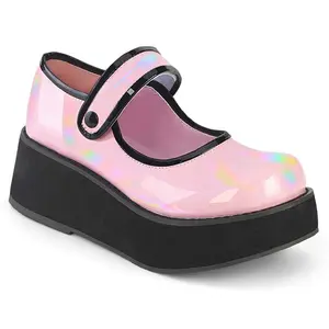 Demonia Sprite-01 Baby Pink Holo Patent Platforms Demonia Sprite-01 Baby Pink Holo Patent Platforms