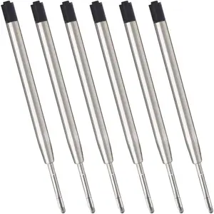 ,Black Ink Refills (6pcs), Replaceable Ballpoint Pen Refills, 1mm Medium Tip - Black