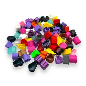 Mixed Shaped / Colored Ink Caps - 100 Piece Medium Size Disposable Tattoo Ink Cups for Professional Artists