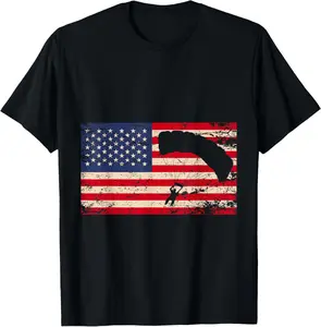 100%cotton USA Flag Graphic Parachute Skydiver Paraglider Extreme Sport T-Shirt Top Vintage plain  tops