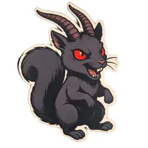 4" large Adorable Black Squirrel Goat with Red Eyes  - Perfect for Collectors and Fans