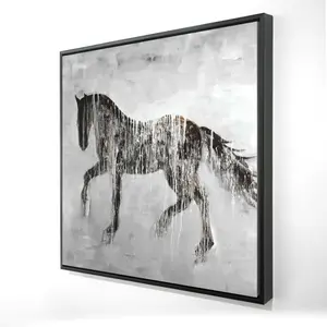 360 stand Horse Brown Silhouette & Black Farm Animals Wall Art Print, 36x36 in, Rustic Modern Farmhouse Style Artistic Artwork, Farmhouse Home Decor Decoration for Interior Wall Display Gift, Interior Design, Animal Illustration Wall Arts