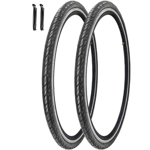 2 Pack 700C Road Bike Tires 700 x 35C 37-622 Folding Replacement Road Bike Tire for 700 x 33/34/35/36C Road Hybrid Commuter Trail Bicycles Tires