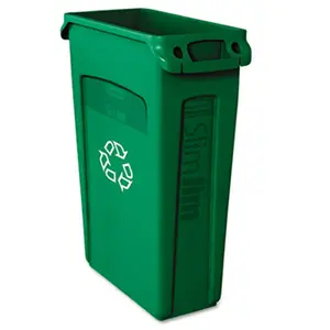 Rubbermaid 354007GN Slim Jim Recycling Container with Venting Channels Plastic 23 Gallons Green
