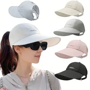 2 Pack Women's High Ponytail UPF 50+ Sun Protection Hat | SunSafeTok OutdoorTok Wide Brim UV Protection Baseball Cap | Adjustable Lightweight Hat For Hiking Running Golf Beach Travel | Birthday Holiday Gift For Outdoor Lovers Women Men
