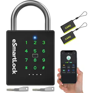 Heavy Duty  Padlock with Key, Pad Lock with Code Keypad, Weatherproof  RFID Keyless  Digital Combination Lock for Gate Outdoor Fence Storage Unit Locker Shed Pool