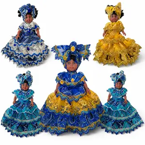 Spiritual Doll in Blue & White Dress Yemaya Oshun Santeria Inspired Orisha for Altar, Home Decor, Religious Practice, Afro-Caribbean Tradition & Spiritual Collection