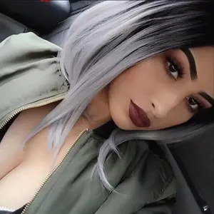 Gradient Long Straight Hair High-Temperature Wig