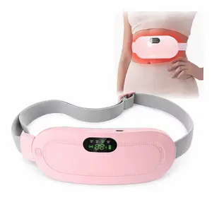 Menstrual Heating Pad for Women, Cordless Rechargeable Electric Waist Belt with Heat & Vibration Massage, Adjustable Temperature Pain Relief Heating Pad for Back, Belly & Abdomen