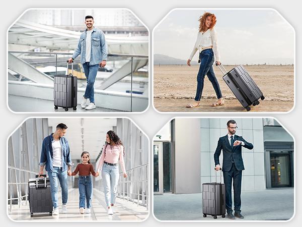 SHOWKOO 3-Piece Luggage Set (20in/24in/28in) Durable Full PC Hardside Lightweight Expandable Carry On Suitcase Sets with Double Spinner Wheels TSA Lock Gray High-quality Gift for Travel,School,Business SHOWKOO 3-Piece Luggage Set (20in/24in/28in) Durable Full PC Hardside Lightweight Expandable Carry On Suitcase Sets with Double Spinner Wheels TSA Lock Gray High-quality Gift for Travel,School,Business