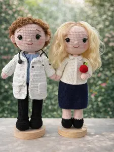 Custom Crochet Doll from Photo, Personalized Amigurumi Portrait Plushie, Handmade Look Alike Couple & Profession Dolls, Unique Anniversary Gift