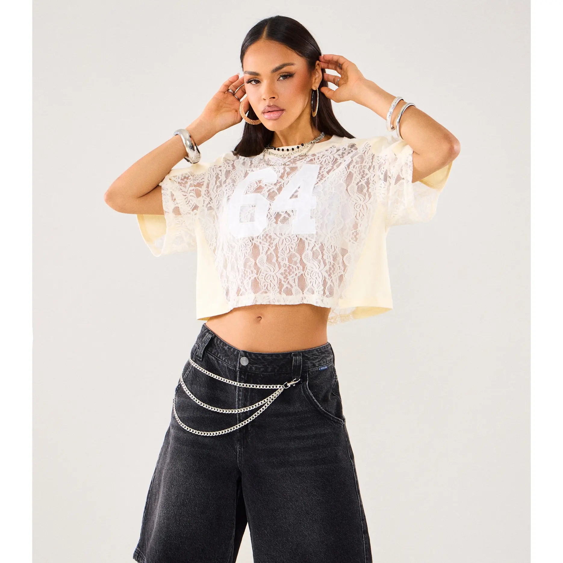 Varsity Crush Lace Jersey Top