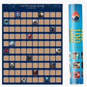 RTB Designs | Top 100 Video Games Scratch Off Poster - Bucket List/Great Gift for Gamers (16.5" x 23.4") - Gaming Poster Decor Room Wall Adventure