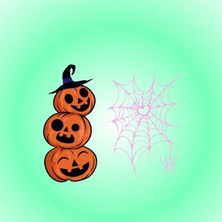 "Jack-O'-Lantern & Cobweb" Inky Inky Glow in the Dark Halloween Tattoo