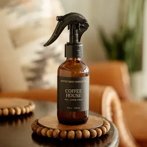 Coffee House Room Spray - Coffee Shop Home Fragrance - Coffee Linen Spray - Coffee Caramel Vanilla Air Freshener - 4 oz Glass Bottle