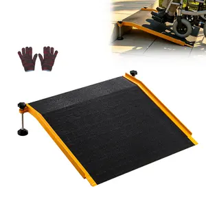 VEVOR Threshold Ramp for Doorways, 26.4 x 31.9 in, Platform Aluminum Wheelchair Ramp with Adjustable Height, Non-Slip Door Threshold Ramps, 400 lbs Load Capacity, for Home Steps, Wheelchairs, Walkers