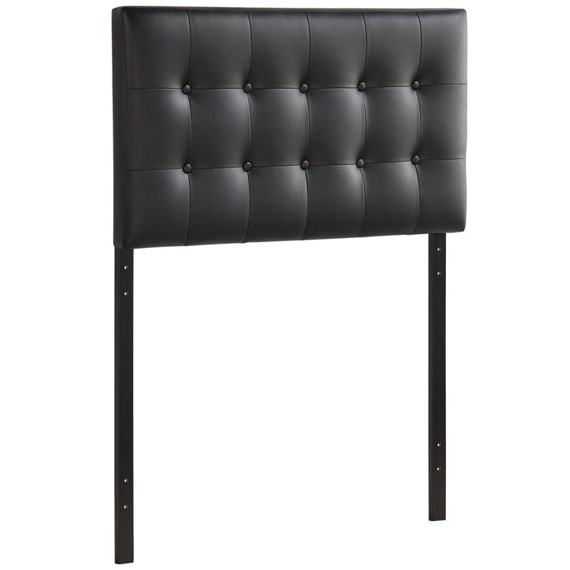 Modway Emily Twin Upholstered Vinyl Headboard in Black