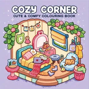 1pc  COZY CORNER coloring book For Adults And Kids,Simple And Big Designs For Relaxat colouring books,Toys suitable for boys and girls, zero foundation drawing to relieve stress coloring book，Christmas gift，Halloween Gift，Back to school gifts