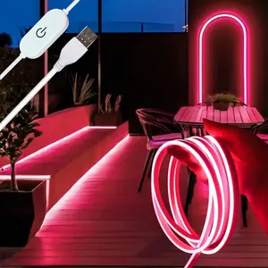 Neon LED Strip Light with USB Interface & Touch Switch, 1 Count DIY Flexible Design Neon Light, Adjustable Brightness Neon Light for Bedroom, Living Room, Home, Bar