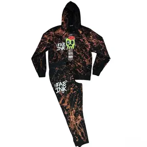 Men’s Custom Bleached Zombie Brains Hoodie Set