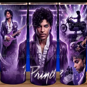 Prince Purple Rain Music Legend Cup Mug Tumbler 20oz with Lid & Straw, Stainless Steel, Lightweight Design for Hydration - Reusable, Stylish