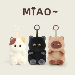 15cm/5.9in Cute Cat Plush Toy Pendant, Soft Adorable Stuffed Animal, Kawaii Stuffed Animals, Soft Cuddly Gift, 3 Styles, Soft Child-Safe Fabric, Cute Expression, Backpack Pendant, Home Decoration And Girl's Birthday Gift, Gifts For Cat Lovers
