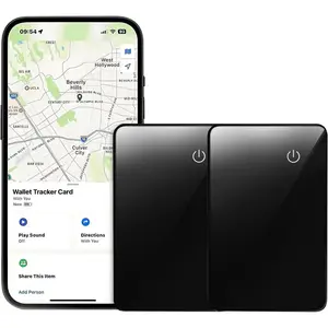 wallet tracker card rechargeable slim antilost finder works with apple find my ios only item locator for purse luggage id card reusable wallet tracker tracking card water resistant