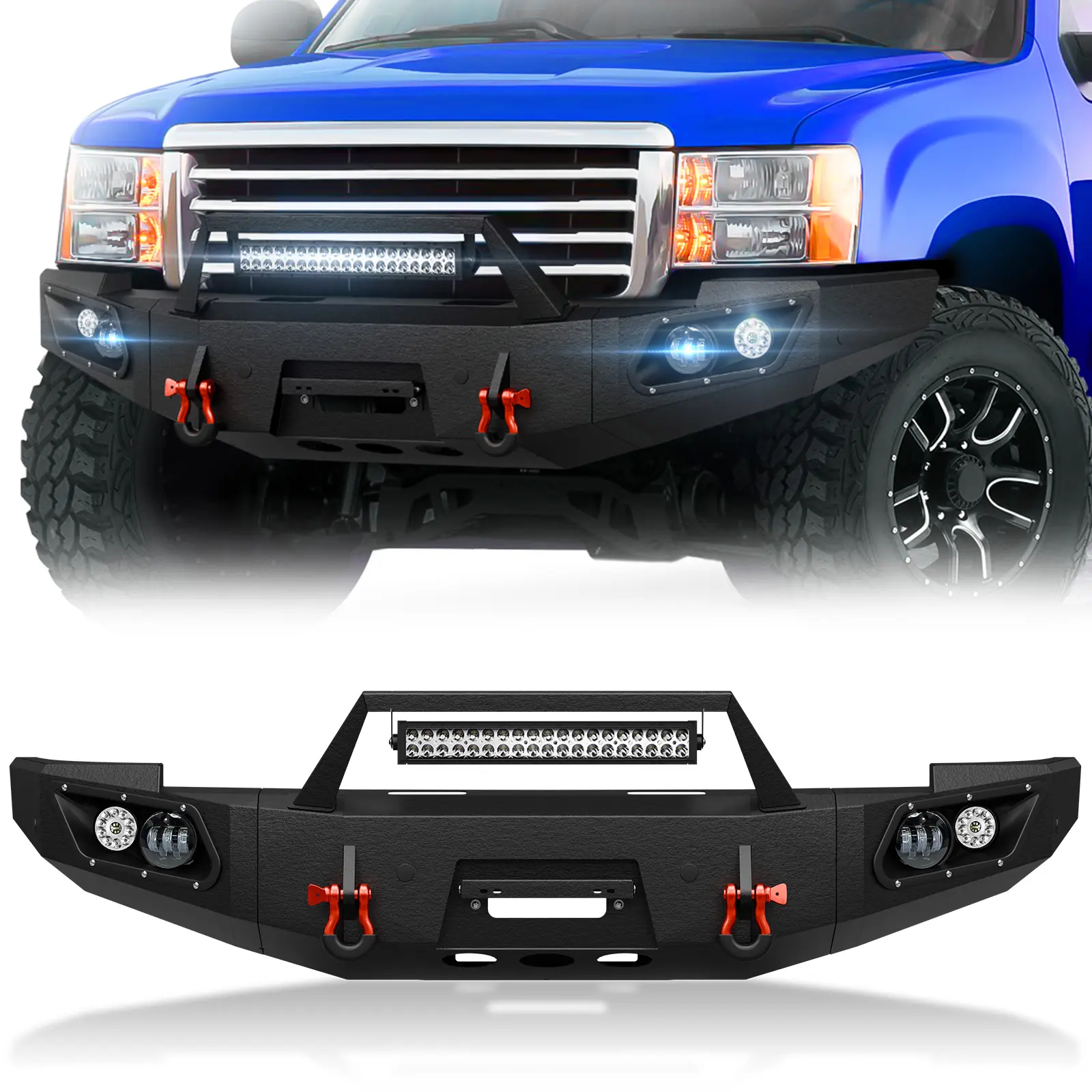 【EYOUHZ】Pickup Off Road Front Bumpers for 2007-2013 GMC Sierra 1500 with Winch Plate
