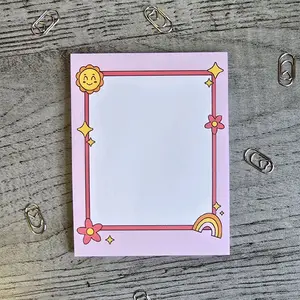 Pink Sunshine notepad, 50 sheet retro notepad