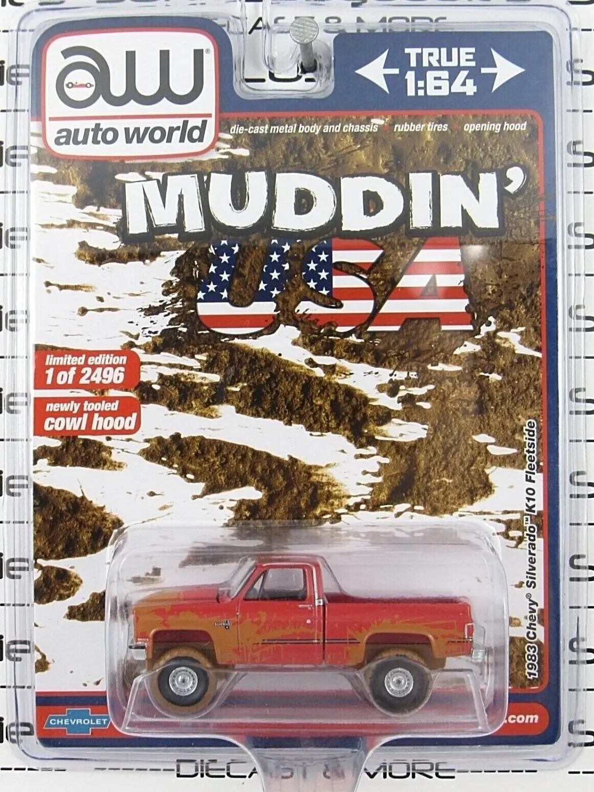 Auto World 1:64 2022 SURPLUSgoodies Exclusive Muddin' USA R1: Lifted Muddy 1983 CHEVROLET SILVERADO K10