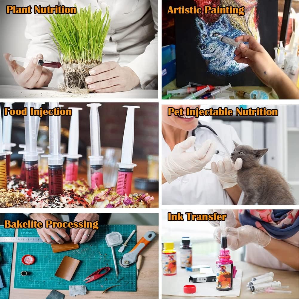 6 Pcs 5ML /10 ML Plastic Syringe Measuring, Perfume Direct Draw Dispenser Suitable for Perfume Refill and Dispenser, Measuring Liquid, Feeding Pets, Watering, Reperfusion, oil or Glue Applicator