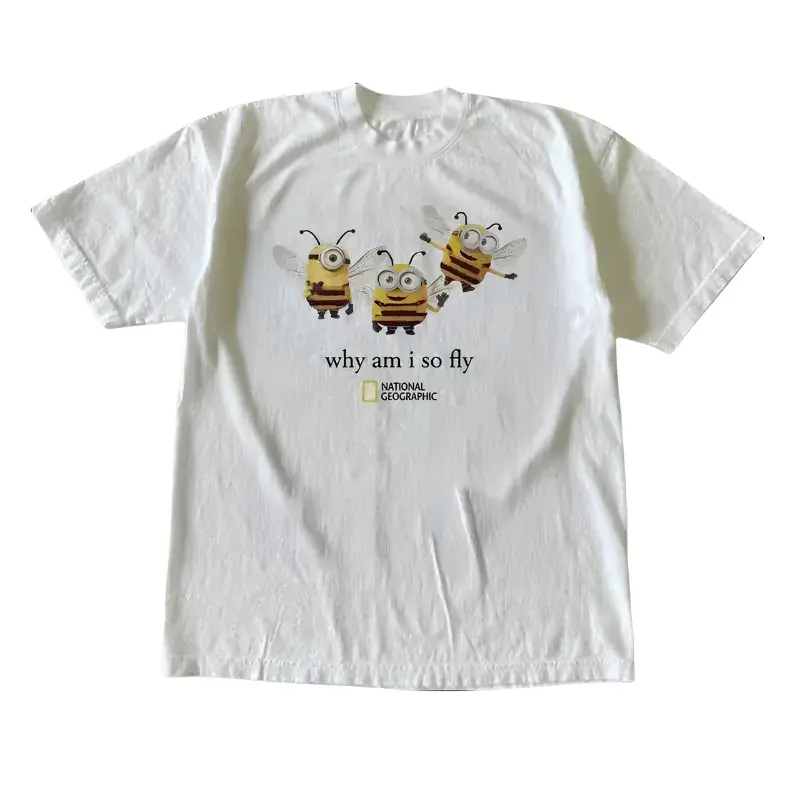 National Geographic Minibee Graphic T-Shirt, Vintage Insect Nature Tee, Y2K Grunge Streetwear Shirt, Gothic Emo Graphic T-Shirt for Men Women