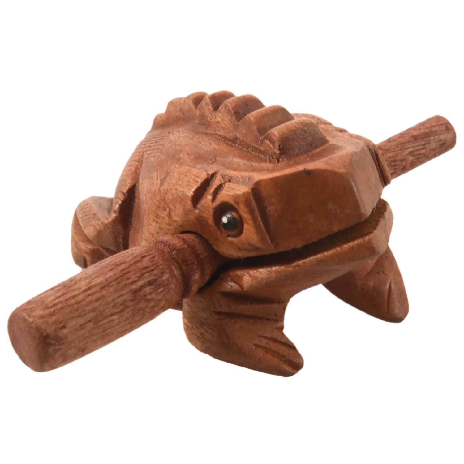 1 x Wooden Croaking Frog Tone Block - Cute Decor Percussion Musical Instrument, Car Interior Stowing & Tidying Accessory, Percussion Musical Instruments