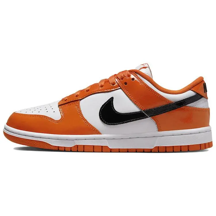 Nike Dunk Low Halloween Patent' Skate Shoes White Black Women's DJ9955-800