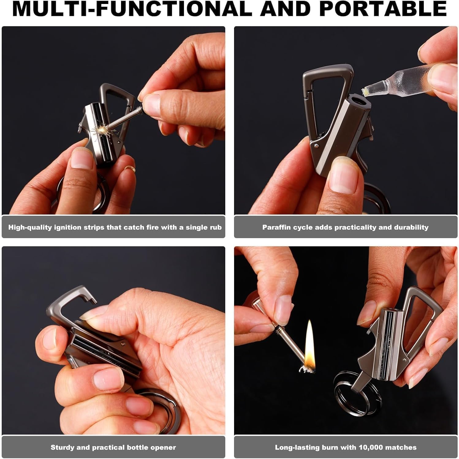 All-Metal Multi-Functional Tool Lighter Keychain Portable Lighter (Not include Fuel) Waterproof Reusable Multifunctional 3-in-1 keychain Bottle Opener, Stores keys, Durable for Travel Outdoor Activities Camping Parties Creative Gift for Both Men Women All-Metal Multi-Functional Tool Lighter Keychain Portable Lighter (Not include Fuel) Waterproof Reusable Multifunctional 3-in-1 keychain Bottle Opener, Stores keys, Durable for Travel Outdoor Activities Camping Parties Creative Gift for Both Men Women